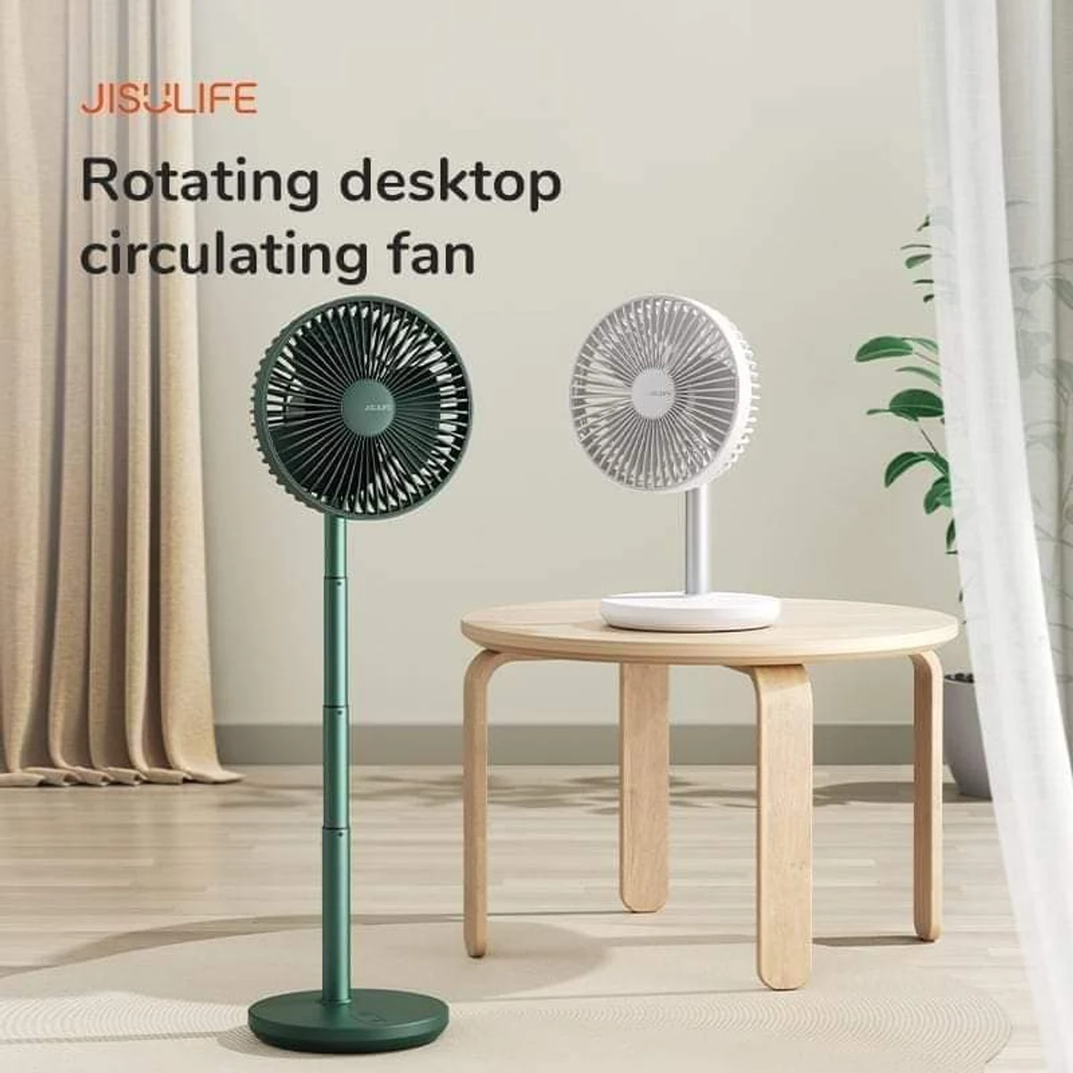 JISULIFE FA13P Oscillating Extendable Desk Fan 8000mAh (New Upgraded)