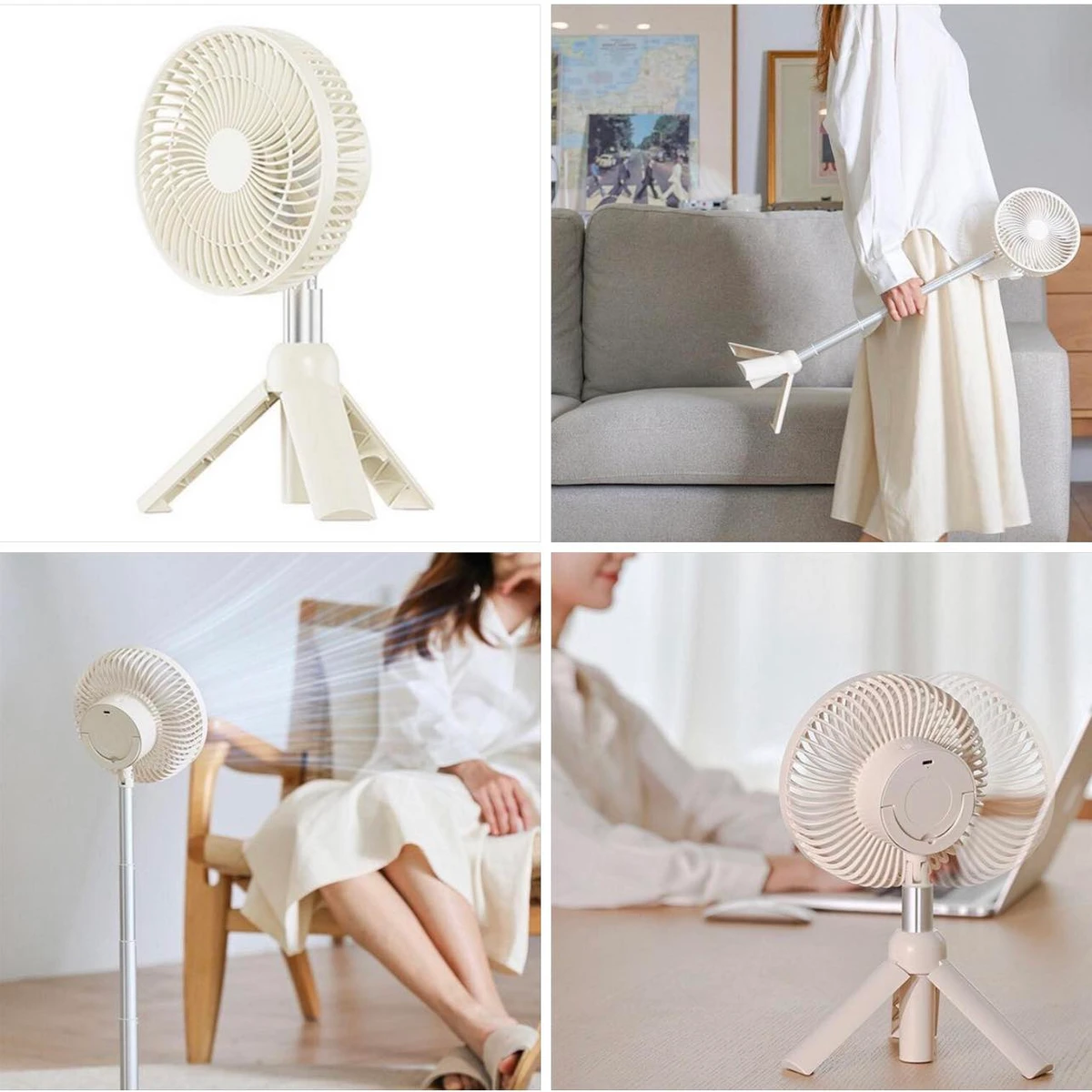 AZEADA P Multipurpose Summer Cooler Desktop Fan with Tripod Stand 4000mah strong battery