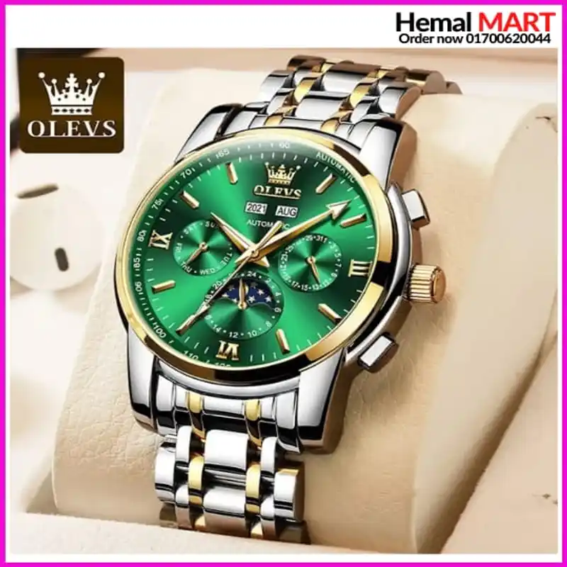 Olevs Watch Men Fashion Sports Quartz Full Steel Gold Business Mens Watches