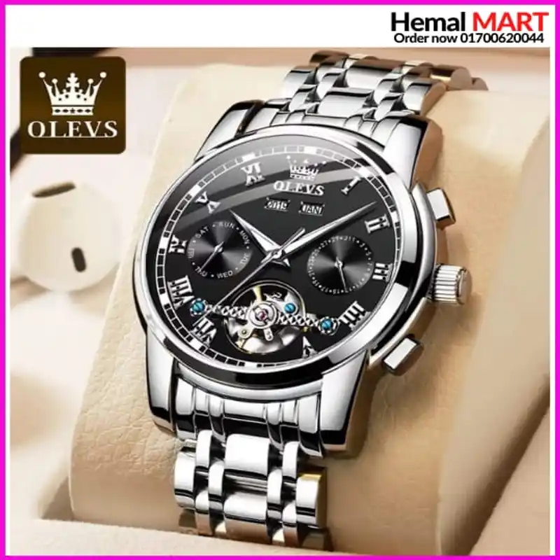 Olevs Watch Men Fashion Sports Quartz Full Steel Gold Business Mens Watches