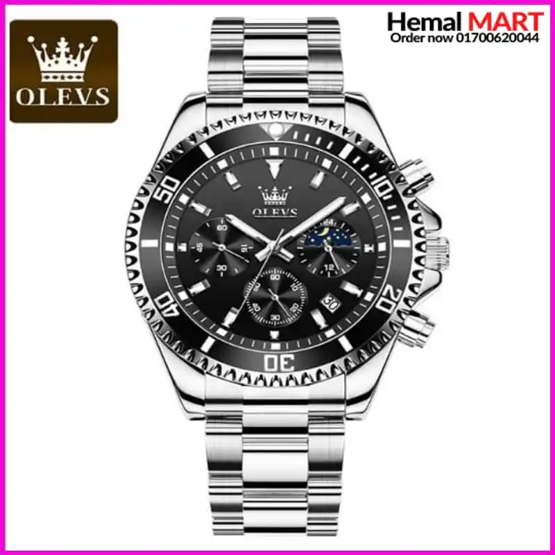 Olevs Watch Men Fashion Sports Quartz Full Steel Gold Business Mens Watches