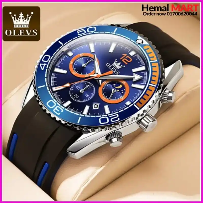 Olevs Watch Men Fashion Sports Quartz Full Steel Gold Business Mens Watches