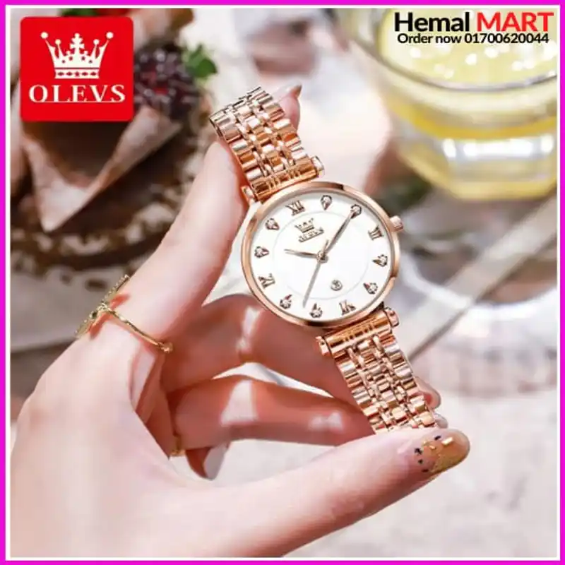 OLEVS New Fashion Women Quartz Watch Waterproof Classic Luxury Brand Lady Watch Stainless Steel Strap Watches