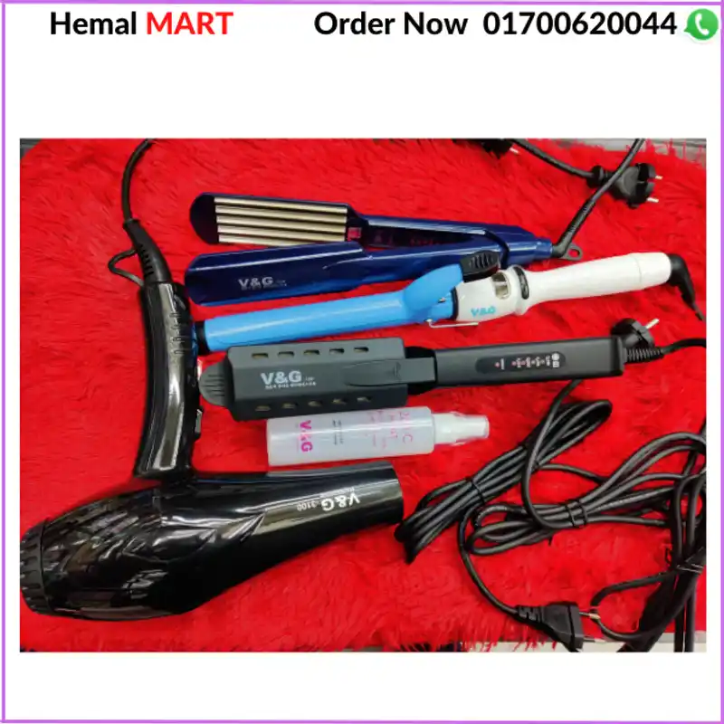 HAIR STRAIGHTENER,HAIR CURLER, HAIR DRYER & HAIR CRIMPE COMBO