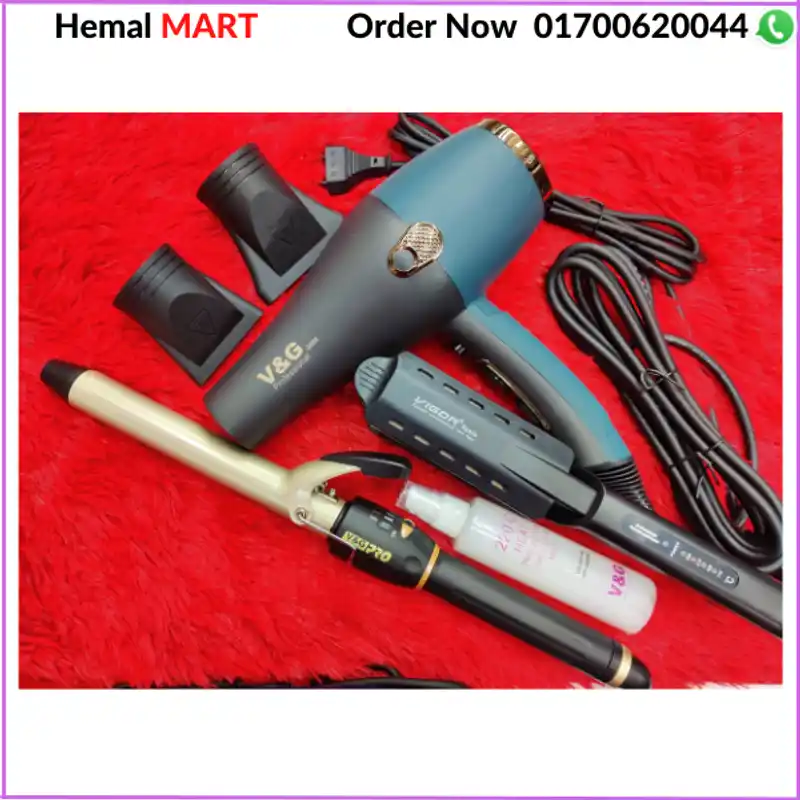 HAIR STRAIGHTENER,HAIR CURLER, HAIR DRYER & HAIR CRIMPE COMBO