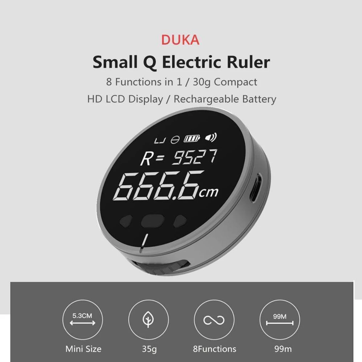 Xiaomi duka small Q rechargeable electric ruler